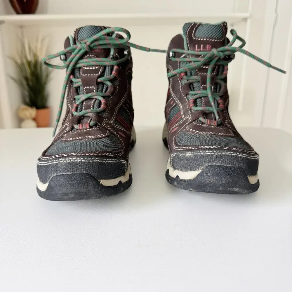 L.L. Bean Women's Trail Model 4 Hiking Boots in Coffee Bean/Camp Green Size 7 - Picture 4 of 6